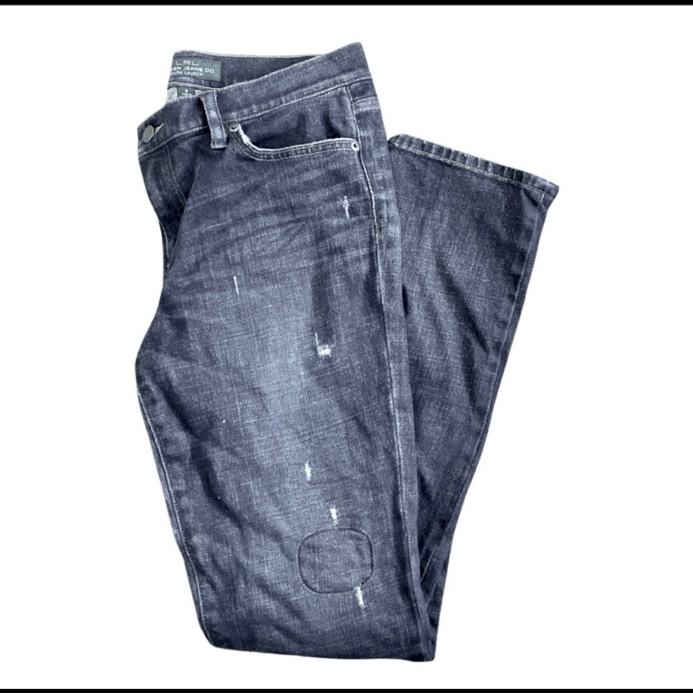 LRL Lauren Jeans Co. Straight Patch Jeans